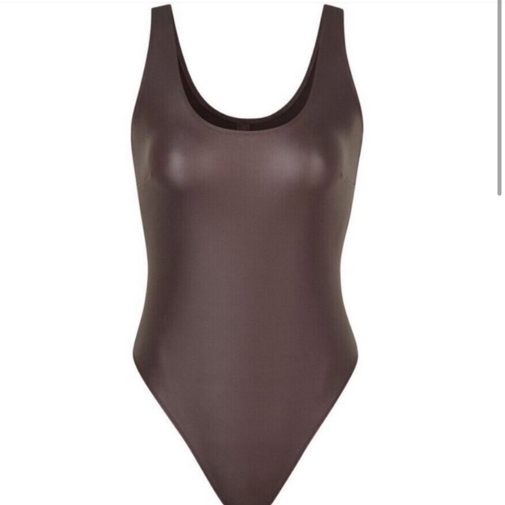 NEW SKIMS Women's Cocoa Wet Jersey Tank BodySuit Size XL